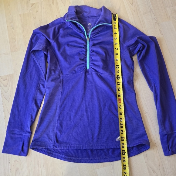 Adidas quater zip top with thumb holes size small - Picture 4 of 8